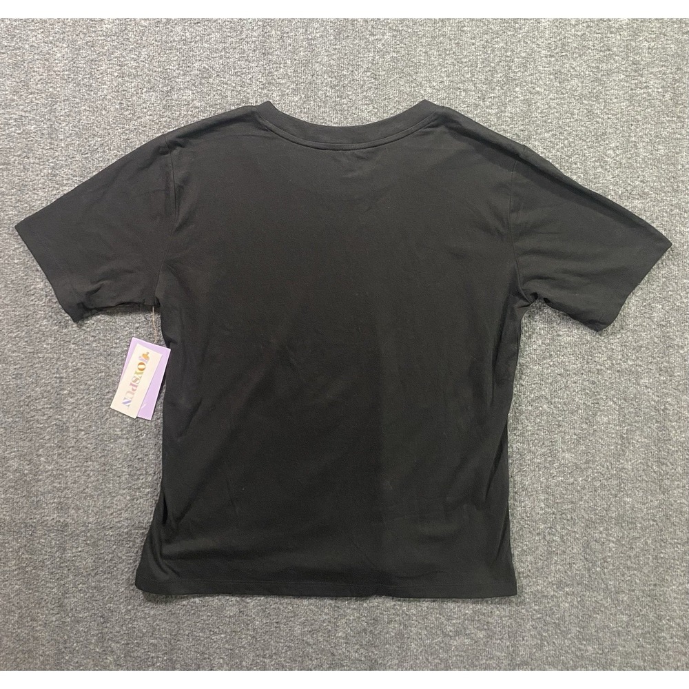 Joyspun T Shirt Short Sleeve Solid Black Cotton Blend Womens XS 0-2 - Picture 5 of 6